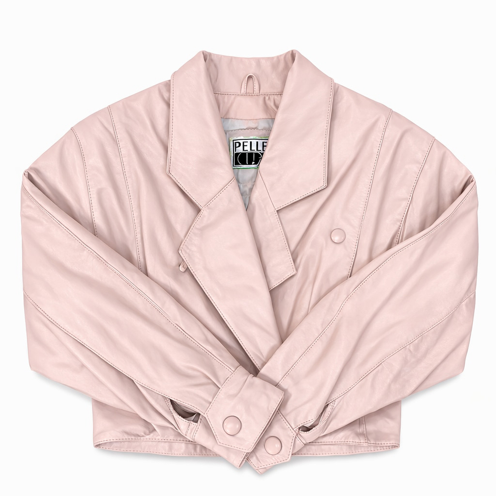 Vintage Pelle Kuir Pastel Pink Leather Jacket XS